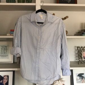 Oversized striped button up